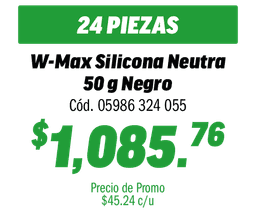 COMBO 24 W-MAX SILICONA NEUTRA 50G NEGRO     