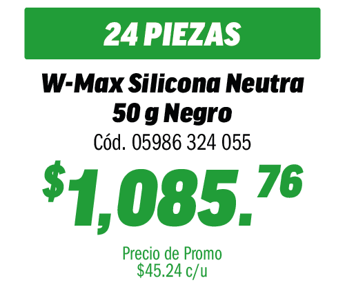 COMBO 24 W-MAX SILICONA NEUTRA 50G NEGRO     