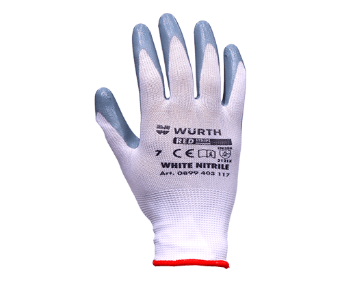 GUANTE BLANCO DE NITRILO RED STRIPE M