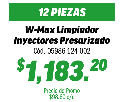 COMBO 12 W-MAX LIMPIADOR DE INYECTORES PRESUR