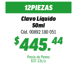 COMBO 12 CLAVO LÍQUIDO 50ML                  