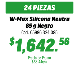 COMBO 24 W-MAX SILICONA NEUTRA 85G NEGRO     