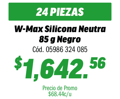 COMBO 24 W-MAX SILICONA NEUTRA 85G NEGRO     