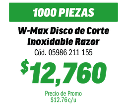 COMBO 1000 W-MAX DISCO DE CORTE INOX RAZOR115X1