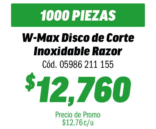 COMBO 1000 W-MAX DISCO DE CORTE INOX RAZOR115X1