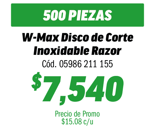 COMBO 500 W-MAX DISCO DE CORTE INOX RAZOR115X1