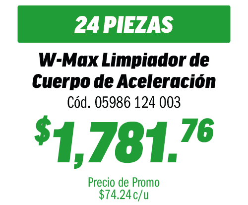 COMBO 24 W-MAX LIMP.CUERPO DE ACELERACION Y C
