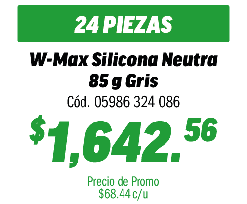 COMBO 24 W-MAX SILICONA NEUTRA 85G GRIS      