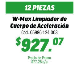 COMBO 12 W-MAX LIMP.CUERPO DE ACELERACION Y C